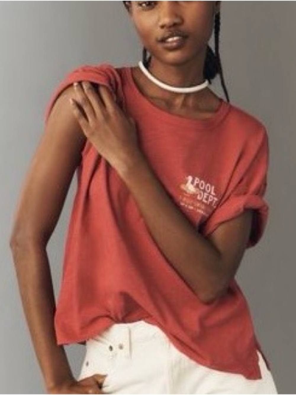 Pilcro Graphic T Shirt Medium Red Pool Rules Fun ☀️⛱️ NWT